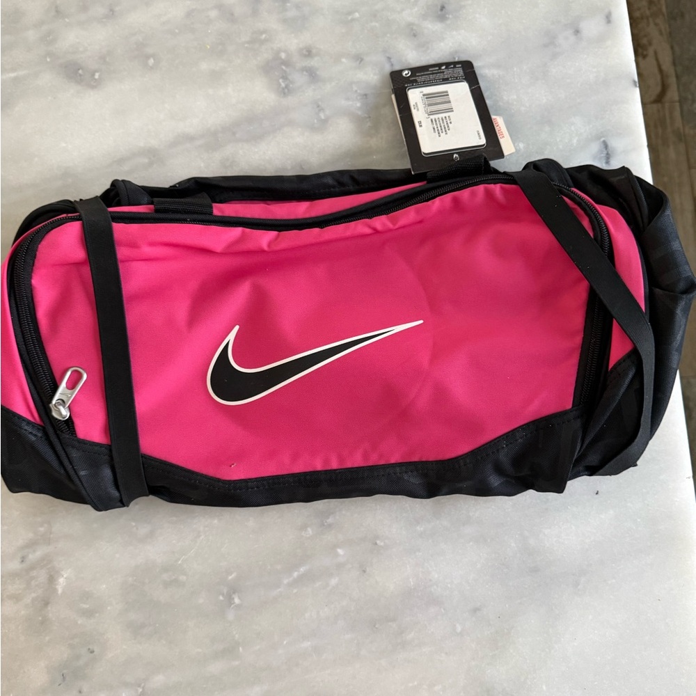 Nike Brasilia Black and Pink Sports Duffel